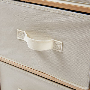 Textil fiókos komód Maldon natúr/bézs [en.casa]