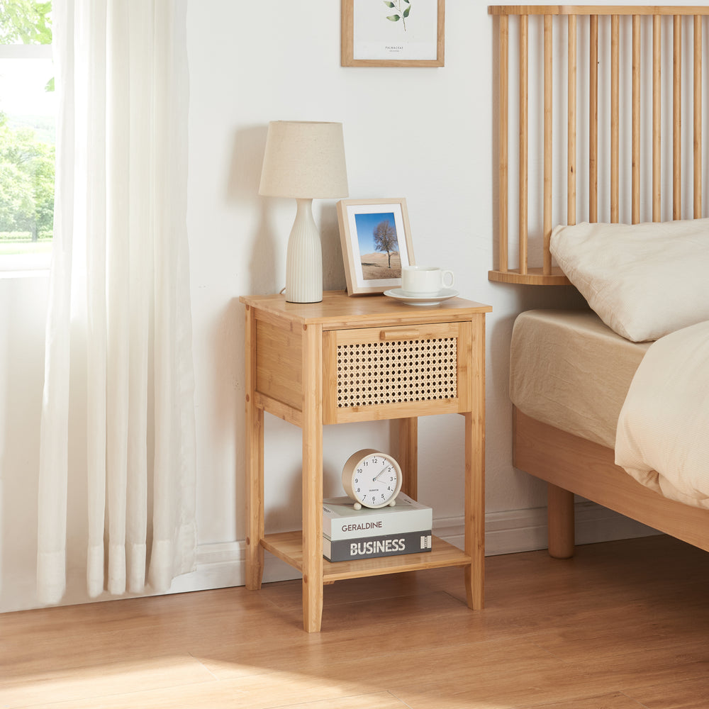 Éjjeliszekrény Leirfjord 60x40x35 cm bambusz natúr [en.casa] - premiumXL