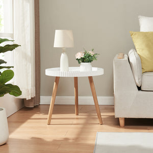 Dohányzóasztal Bongard Ø50x45 cm Fehér [en.casa] - premiumXL