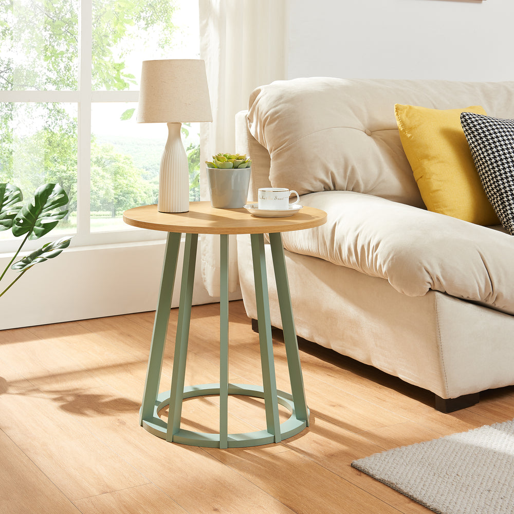 Lensuu dohányzóasztal 48xØ48 cm pasztellzöld/tölgy [en.casa] - premiumXL
