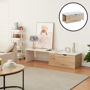 Dohányzóasztal Österåker 100x47,5x40 cm fa hatású/fehér [en.casa] - premiumXL