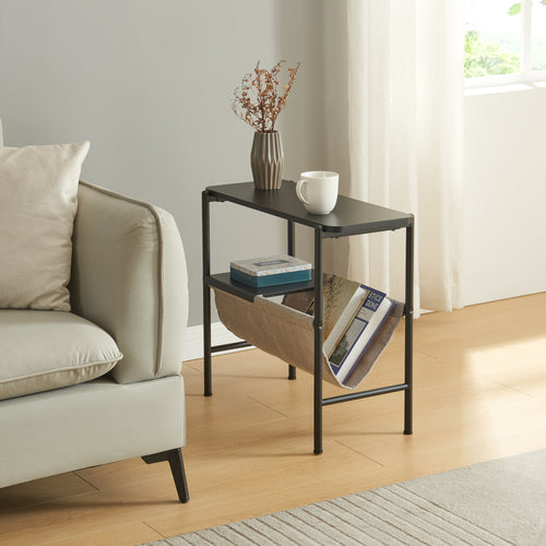 Oldal asztal Samnanger 60x28x53cm fekete [en.casa] - premiumXL