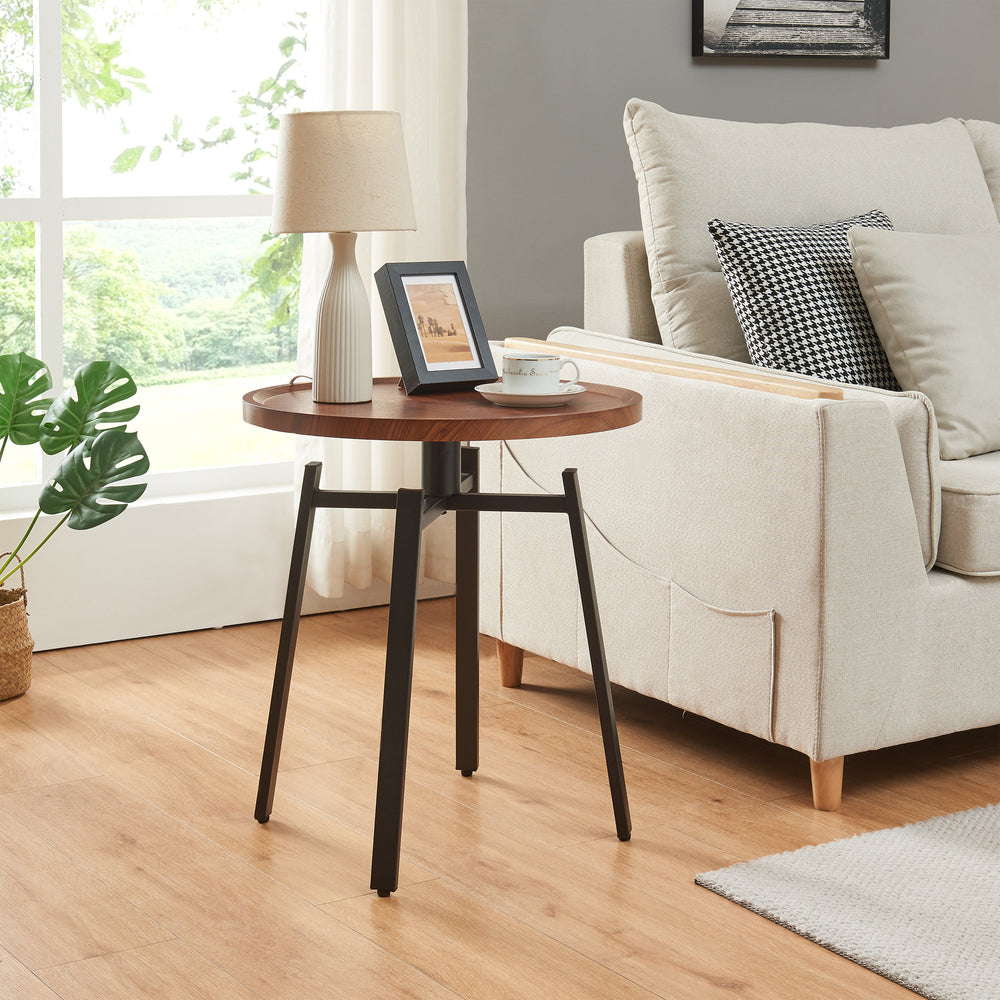 Mippeena dohányzóasztal 54xØ50 cm fekete/dió [en.casa] - premiumXL