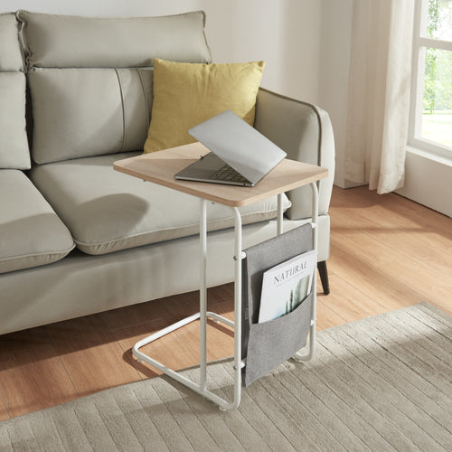 Laptoptartó asztal Dyrøy 56x48x37cm fehér/tölgy [en.casa] - premiumXL