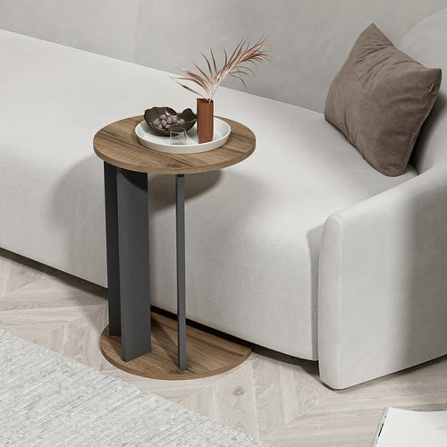 Frederiksberg dohányzóasztal 64x34 cm diófa hatás / antracit [en.casa] - premiumXL