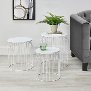 Kisasztalok 3 db-os szett Amherst fém több színben [en.casa]  