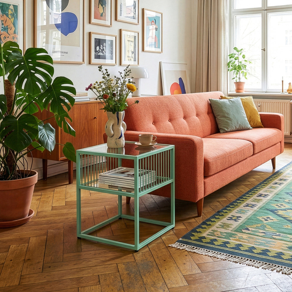 Kisasztal Tronevn üveg asztallappal [en.casa]