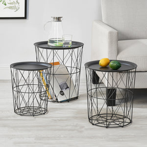 Kiasztal 3 db-os szett Worcester fém [en.casa]