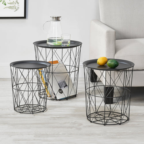 Kiasztal 3 db-os szett Worcester fém [en.casa]