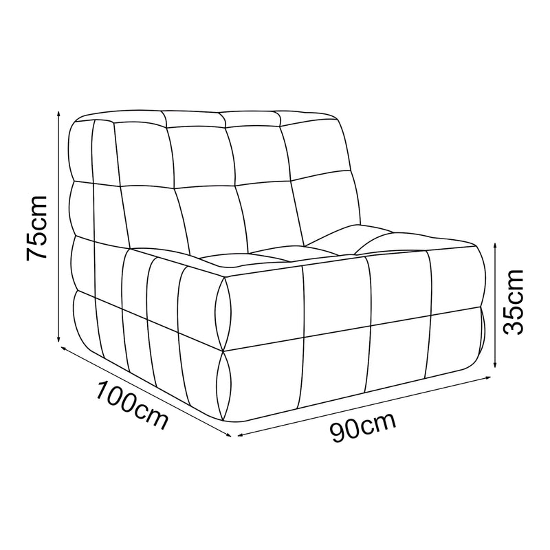 Méretrajz Fotel Koskyvn 75x90x100 cm textil [en.casa]