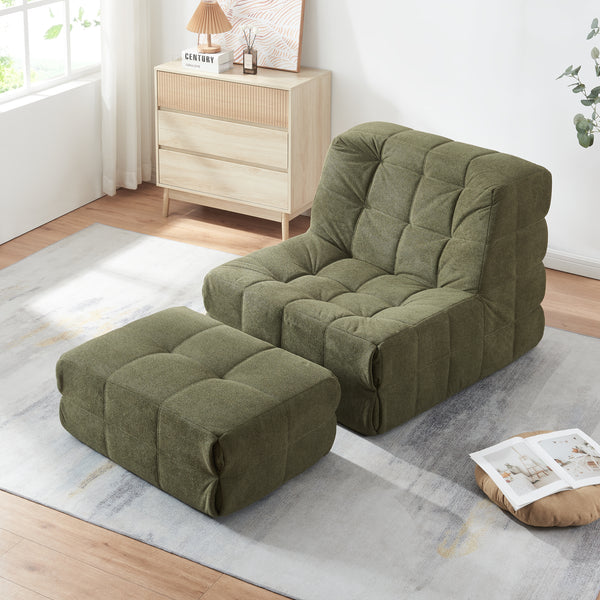 Fotel lábtartóval Koskyvn textil [en.casa]