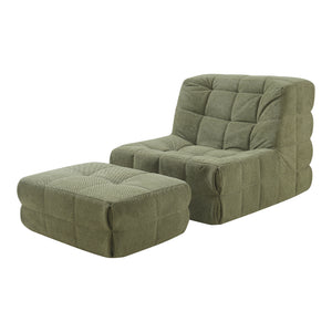 Fotel lábtartóval Koskyvn textil [en.casa]