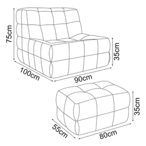 Fotel lábtartóval Koskyvn textil [en.casa]