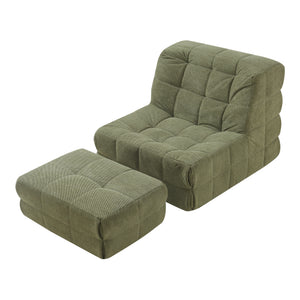 Fotel lábtartóval Koskyvn textil [en.casa]