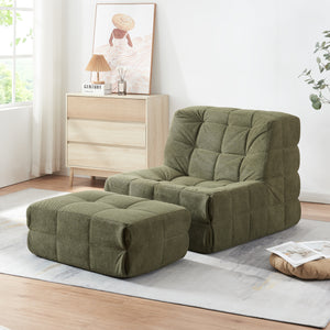 Fotel lábtartóval Koskyvn textil [en.casa]