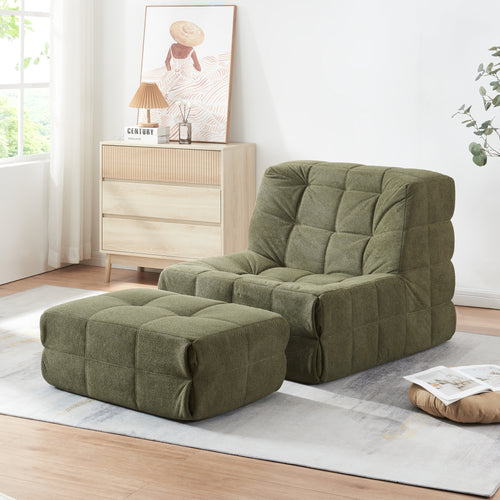 Fotel lábtartóval Koskyvn textil [en.casa]