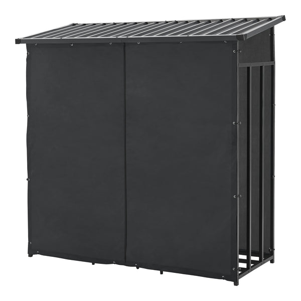 Tűzifa állvány Yakutat fekete több méretben [casa.pro]