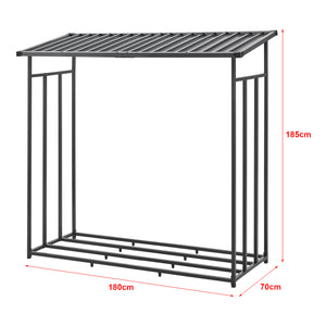Tűzifa állvány Yakutat fekete több méretben [casa.pro]