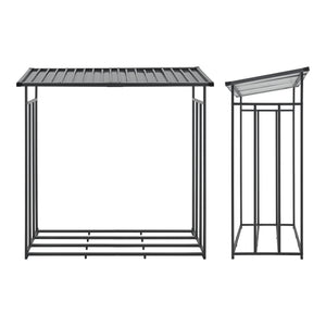 Tűzifa állvány Yakutat fekete több méretben [casa.pro]