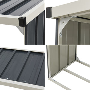 Tűzifatároló Kalmar antracitszürke több méretben [casa.pro]