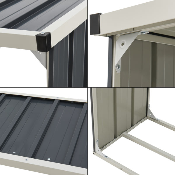 Tűzifatároló Kalmar antracitszürke több méretben [casa.pro]