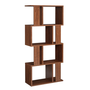  Könyvespolc 130 x 60 x 24 cm CD polc DVD állvány 8 tároló felülettel [en.casa]®