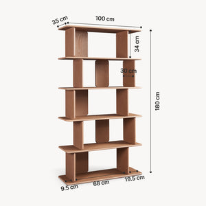 Könyvespolc Gäljami 180x100x35 cm [en.casa]