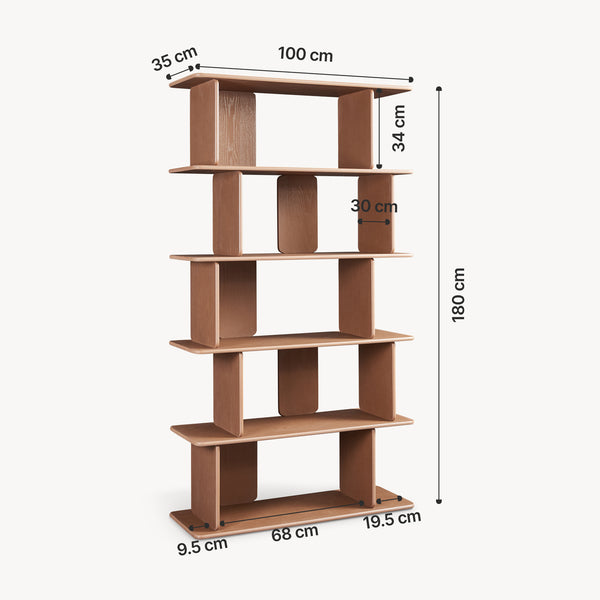 Könyvespolc Gäljami 180x100x35 cm [en.casa]