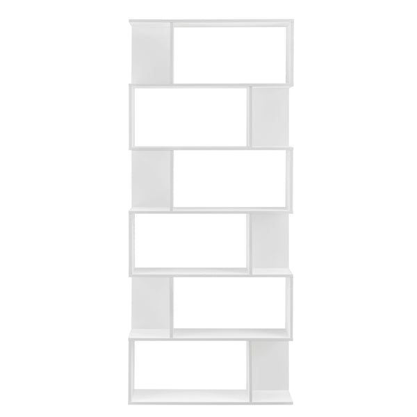  Könyvespolc 6 polccal Oxford 192 x 80 x 24 cm térelválasztó forgácslap több színben [en.casa]®