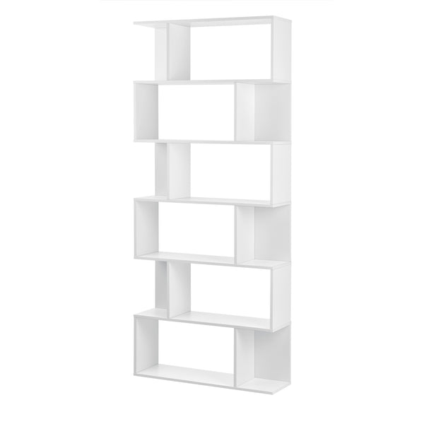  Könyvespolc 6 polccal Oxford 192 x 80 x 24 cm térelválasztó forgácslap több színben [en.casa]®