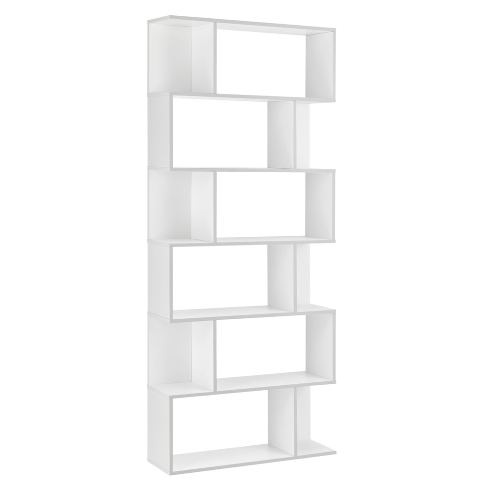  Könyvespolc 6 polccal Oxford 192 x 80 x 24 cm térelválasztó forgácslap több színben [en.casa]®