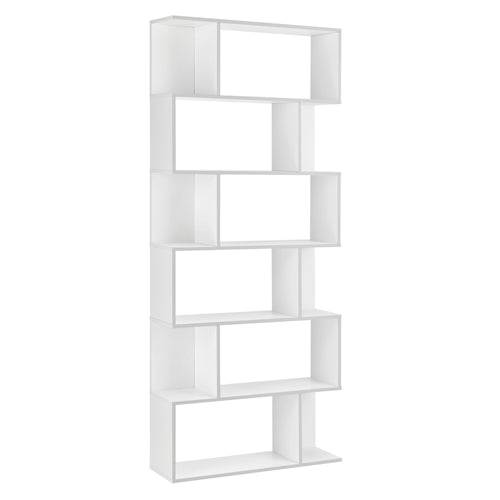  Könyvespolc 6 polccal Oxford 192 x 80 x 24 cm térelválasztó forgácslap több színben [en.casa]®