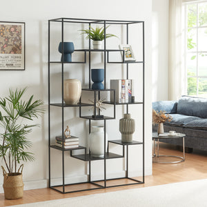 Állópolc Råde fém 180x100x35 cm fekete [en.casa] - premiumXL