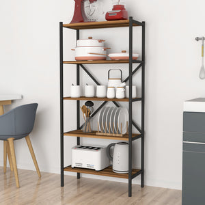 Tomelilla konyhai polc 160x66x34 cm dió/antracit [en.casa] - premiumXL
