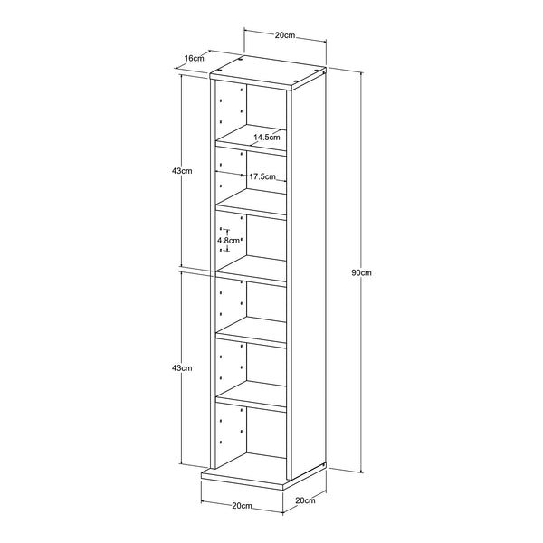 CD-polc Tynset 90x20x20 cm [en.casa]