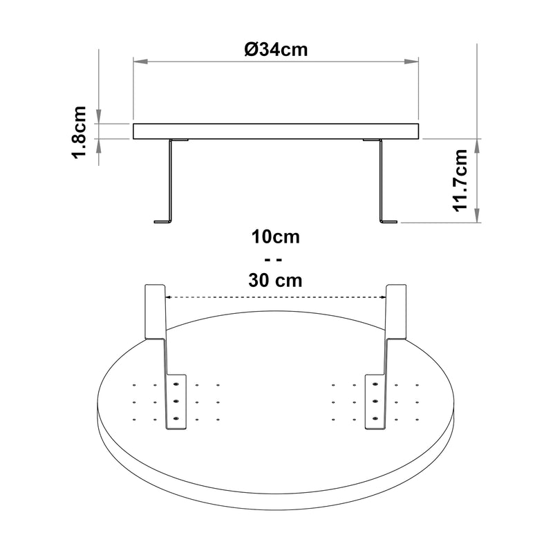Méretrajz Karfatálca Kuleskyd Ø34cm [en.casa]