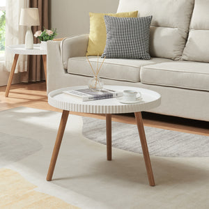 Dohányzóasztal Bongard Ø60x45 cm Fehér [en.casa] - premiumXL