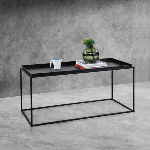 Dohányzóasztal Nyker 47x100x50 cm ipari dizájn fekete en.casa - premiumXL