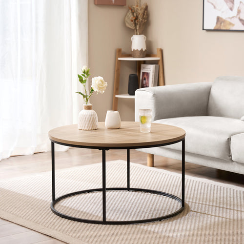 Dohányzóasztal Kuhmoinen 45xØ80 cm fekete [en.casa] - premiumXL