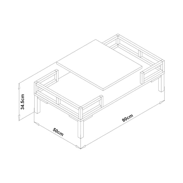 Dohányzóasztal Hultsfred 90x50x34,5cm több színben [en.casa]