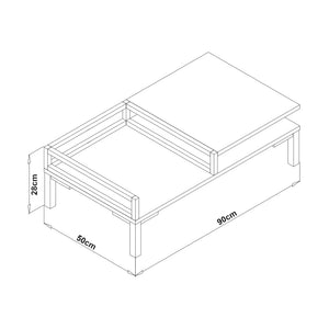 Dohányzóasztal Ibestad 90x50x28cm több színben [en.casa]