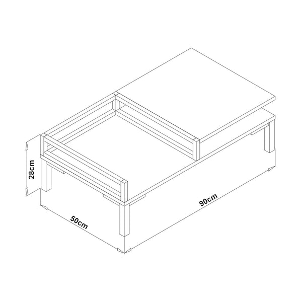 Dohányzóasztal Ibestad 90x50x28cm több színben [en.casa]