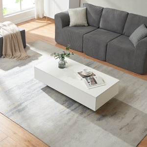  Dohányzóasztal Braunschweig 115 x 55 x 31 cm forgácslap fehér/fekete [en.casa]®