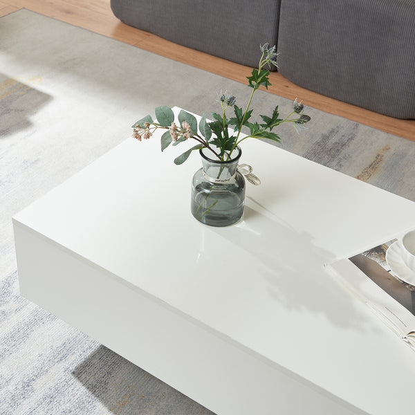  Dohányzóasztal Braunschweig 115 x 55 x 31 cm forgácslap fehér/fekete [en.casa]®