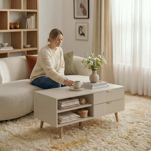Dohányzóasztal Nand 2 fiókkal [en.casa]