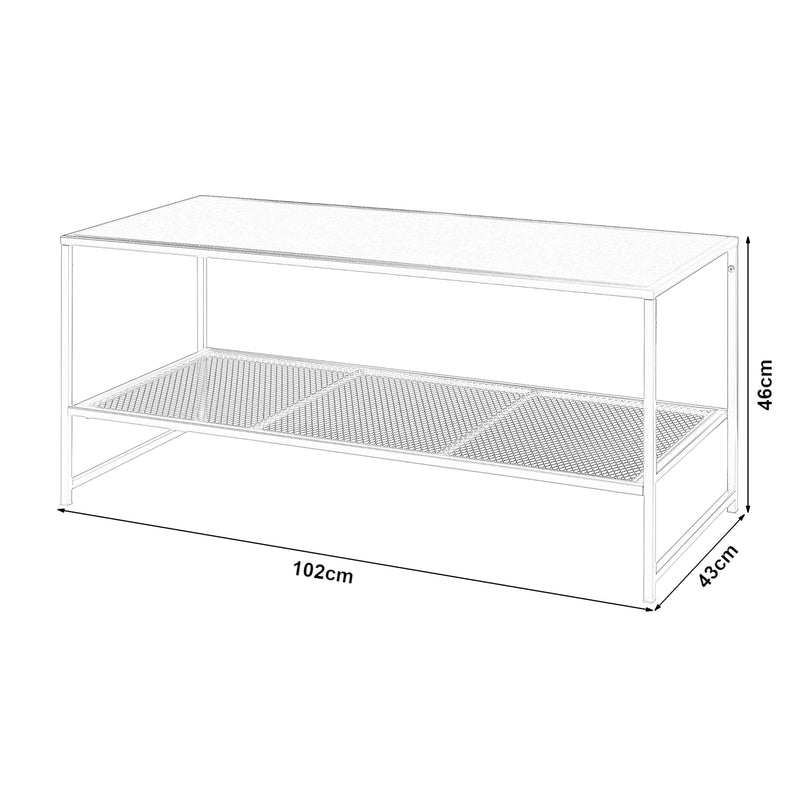 Méretrajz Dohányzóasztal Ruokolahti 102x43x46cm [en.casa]