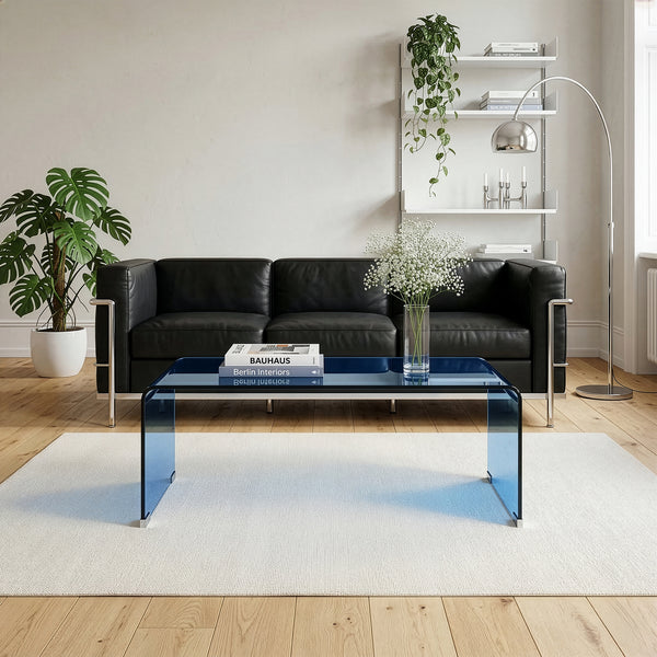 Dohányzóasztal Väsas 90x45x35 cm edzett üveg [en.casa]