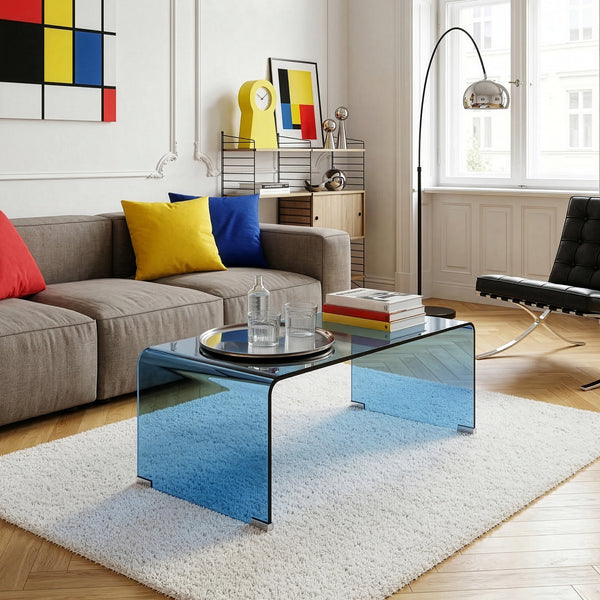 Dohányzóasztal Väsas 90x45x35 cm edzett üveg [en.casa]