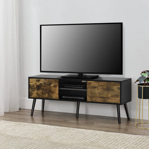 TV-állvány Eskilstuna 120x29,5x46,5 cm forgácslap tömör fa lábakkal [en.casa]