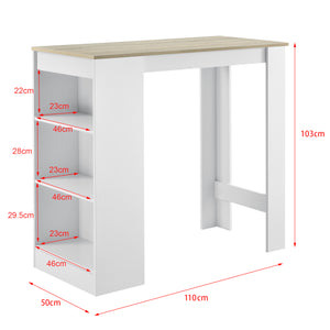Elegáns bárasztal italtartó polccal, 110 x 50 x 103 cm [en.casa]® 